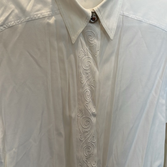 Vintage White button down shirt with Jewel Stones - Picture 4 of 7